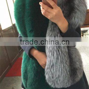 Runway Style Patchwork Color Ladies Luxury 100% Natural Fox Fur Scarf Cape