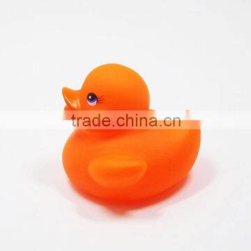 Small Orange Plastic Duck Swimming Pool Floating Toys