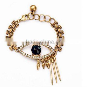 Crying Eye Gold Crystal Ball Pendant Charm gold bracelets & bangles fashion jewelry 2015 factory price high quality pulseiras