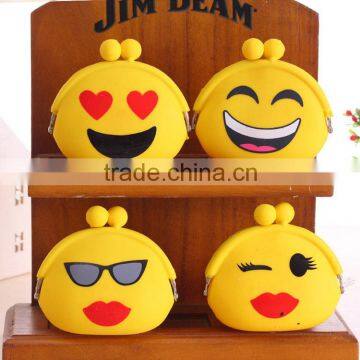 Wholesale Small Silicone Rubber Clip Coin Bag Emoji Purse photo-2