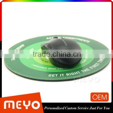 Fashion rouded non-slip PU leather mouse pad with customized logo