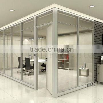 Full tempered glass floor to ceiling aluminium frame glass partition, office partition glass wall (SZ-SWP357)