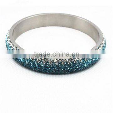 Fashion Women Style Stainless Steel Blue Rhinestone Bracelet