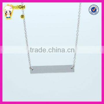 America Pupular Style High Quality Custom Content value 925 silver Gold Bar Necklace Wholesale