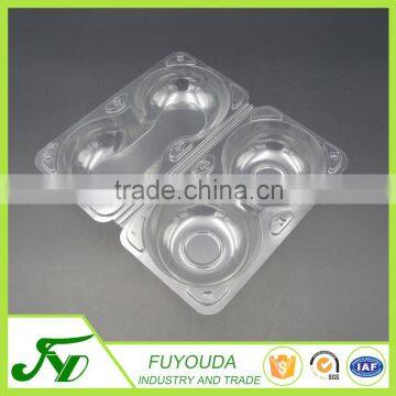 Disposable 2-compartment PET plastic apple fruit packaging trays
