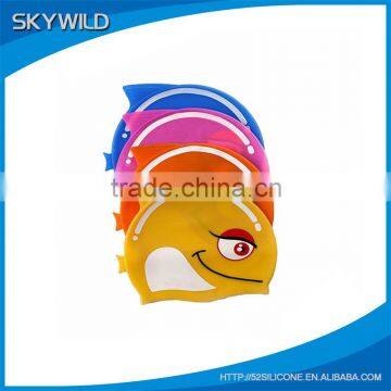 China Wholesale Silicone Swim Cap For Kid, Customize Printing Silicone Swimming Cap photo-5