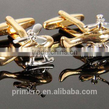 PRIMERO 2015 Fashion Jewelry Aeroplane Cufflinks Creative Metal Cufflinks Gold & Silver Plated Aircraft Cufflinks photo-5