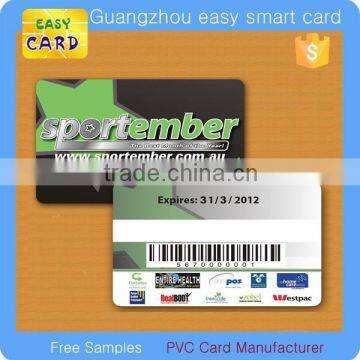 plastic barcode membership card with serial number printing