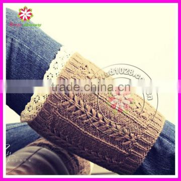 Women Crochet Knit Lace Boot toppers Leg Warmers Socks Cuffs Knee High Long Legging