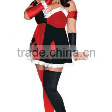 Women plus size harley quin costume carnival party fancy dress costume BWG-2274