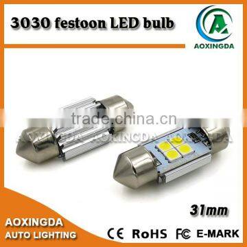 3030 4 SMD 31mm festoon LED Canbus bulb white car interior license plate light