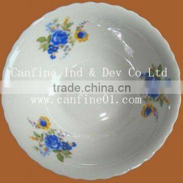 wholesale ceramic porcelain moonlight plate / ceramic moonlight plate with flower