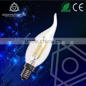 C35T energy saving bulbs led candle light E14 chandeliers glass E14 C35T filament bulb