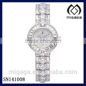 Austrian Crystal Delicate Vintage Round Mix Style Watch Fashion Wrist Bracelet Watch Crystal Full Drill Pointer Female