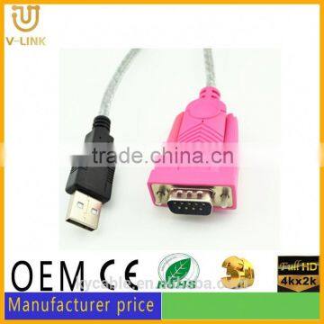 Black usb 2.0 to rs232 cable mini pc with serial parallel port for computer Printer Camera Card Reader