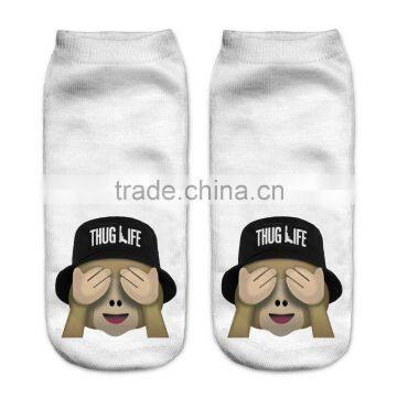 high quality emoji 3d digital full print colorful happy socks unisex hot sale stretch spandex