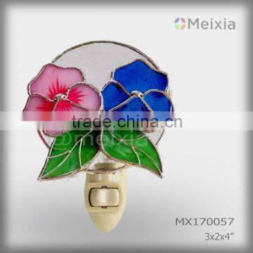 MX170057 wholesale tiffany style flower decorative plug in stained glass night light shade