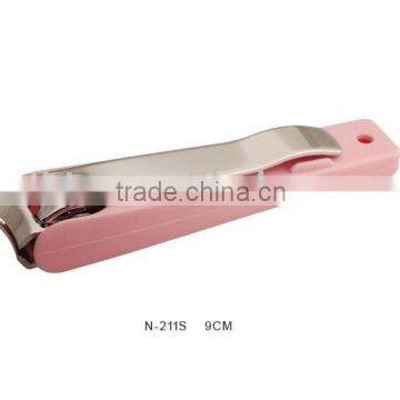 Nail clipper with pink plastic cover