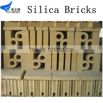 Refractory silica bricks for hot blast furnace