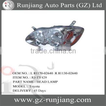 Lighting System Head Lamp(USA TYPE) For Toyota Corolla 2003 OEM.L 81170-02640 R 81130-02640