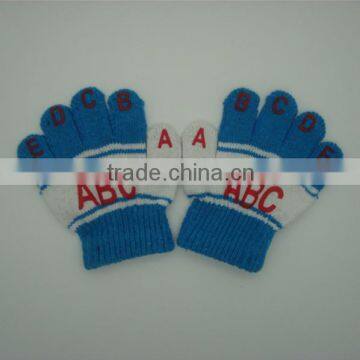 Boxi-High quality tricolor letter printed plastic children acrylic gloves