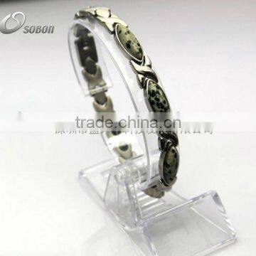 SOBON Hot Sale Tiger Eye Beads Pure Health Balance Titanium Bracelet