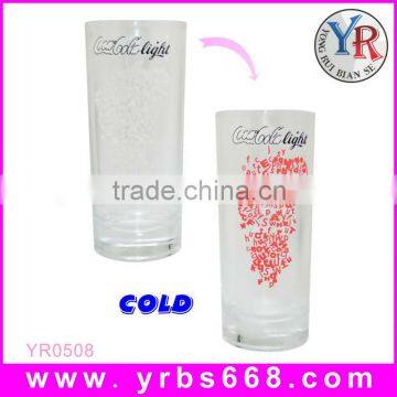 2015 alibaba china wholesale glassware color change double wall glass cup