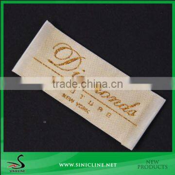 Sinicline Gold Metallic Woven Neck Label for Clothes Brand