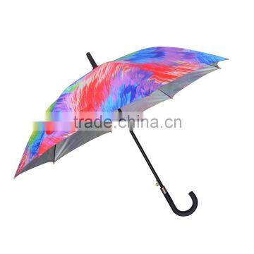 deluxe light colorful straight aluminium umbrella made in China