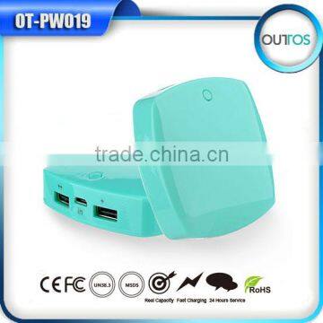 Wholesales good quality 6600mAh universal cube portable dual usb power bank