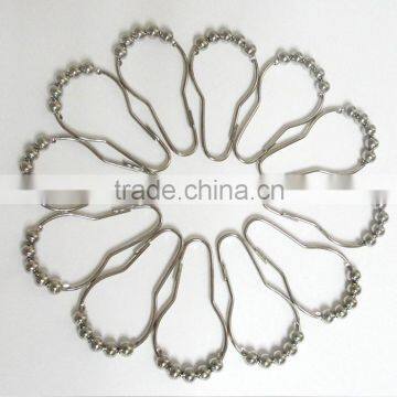 Shower Curtain Hooks With 5 Roller Balls/ High Quality Metal Curtain Hooks, Shower Curtain Hooks photo-2