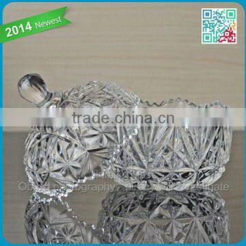 classical designed crystal glass candy jar of china