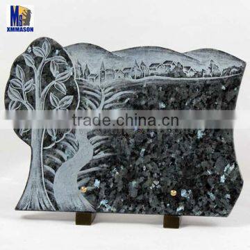 Funeral granite tombstone plaque