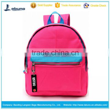 Fashion pink kids school backpack bags canvas school bag