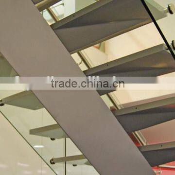 Straight Glass Stairs, Laminated Glass Staircase, Single Stringer Stair--YUDI photo-3