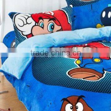 2015 New 100% polyester cartoon flannel fleece blanket for bedding