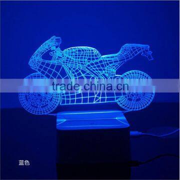 Motorcycle Shape 3D Led Desk Lamp With Touch Switch photo-5