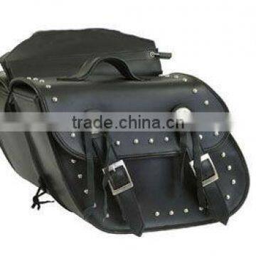 Studed Leather Motorcycle Saddle Bags