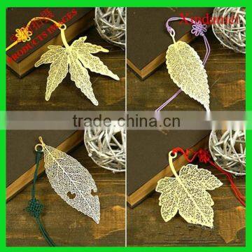 leaves auspicious knot metal bookmark, tassel bookmarks