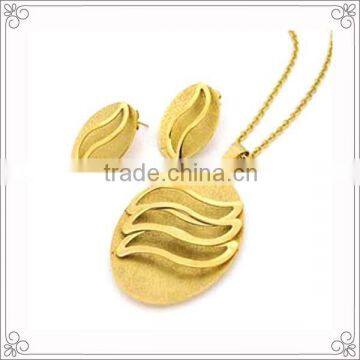 Gold Plated Leaf Jewelry Set For Wedding Occassion