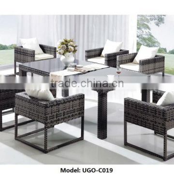 Plastic rattan furniture Dining Table and Chairs Products poly rattan furniture