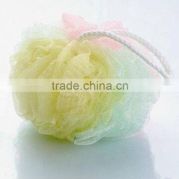 Promote Product Colorful PE Mesh Bath Sponge Flowers
