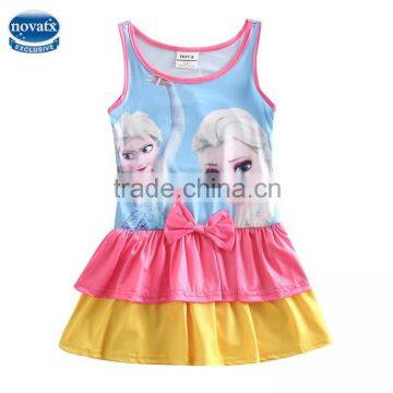 (R5275)3-8Y blue 2014 latest frozen swimwear baby girls cute swimwear kids wear