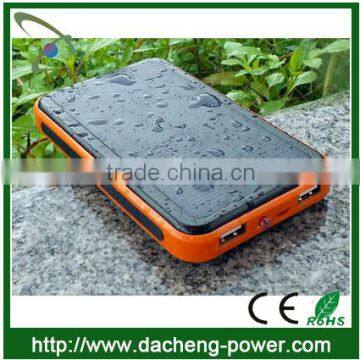 Hot! Waterproof solar charger 10000mah solar phone charger with 1torch and 4led light