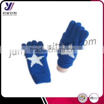 Full finger winter 100% acrylic knitted woolen felt gloves fit boy and girl knitted gloves (accept the design draft)