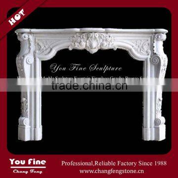 In Door Wood Burning Decorative French Style Marble Fireplace Mantel