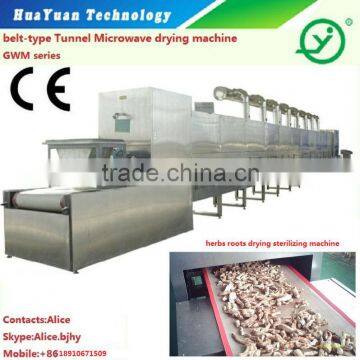 tunnel type industrial micrwave cassava/roots drying sterilizing machine/dryer