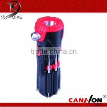 QC-208 Ningbo Dike12 in 1 multi function hammer with powerful torch