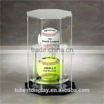 clear acrylic golf ball display case with black base