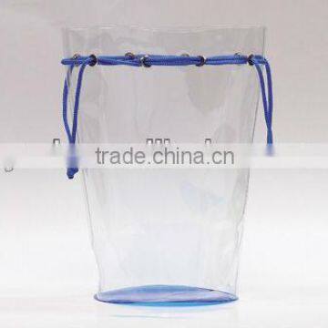 clear PVC packing bag with drawstring